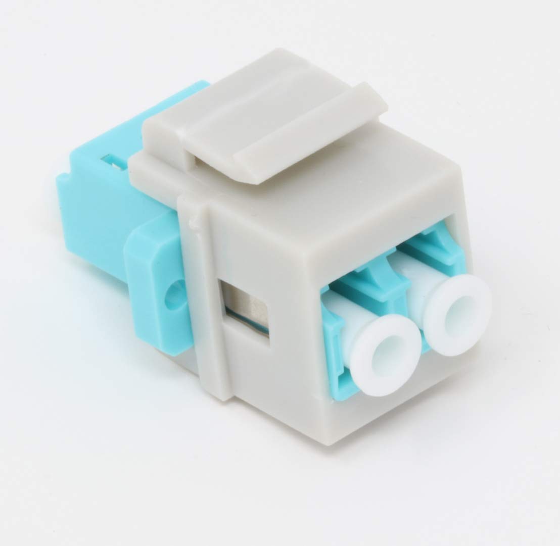 RiteAV Fiber Optic Keystone Coupler Jack LC Duplex Multimode 10GB - Gr