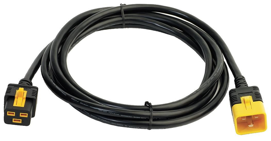 APC Power Interconnect Cord. POWER CORD LOCKING C19 TO C20 3.0M UPSCBL. 10 ft - IEC 60320 C19 - IEC 60320 C20 - 16 A - Black