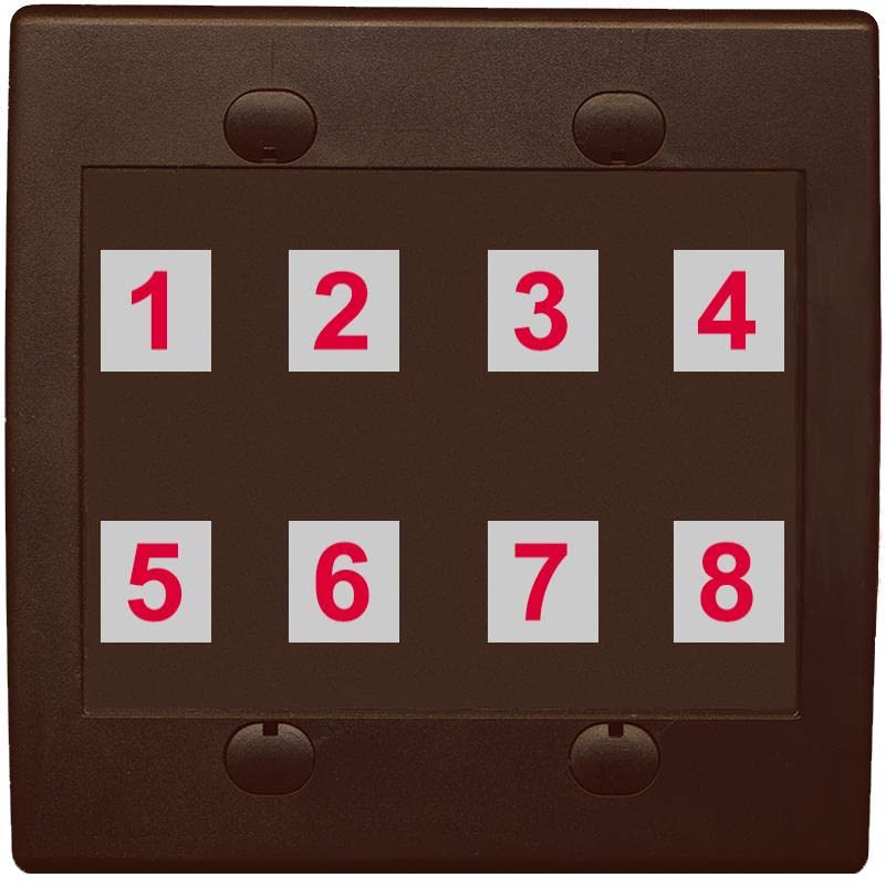 RiteAV - Custom Wall Plate 8 Port - 2 Gang Flat [Brown/Brown]