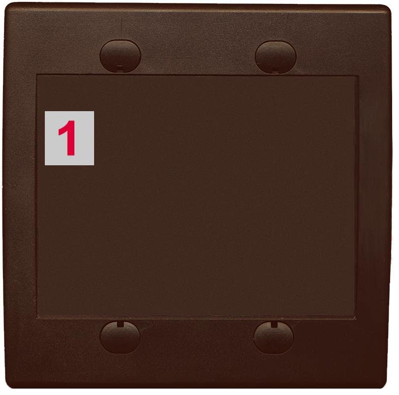 RiteAV Custom Wall Plate 1 Port - Flat 2 Gang [Brown/Brown]