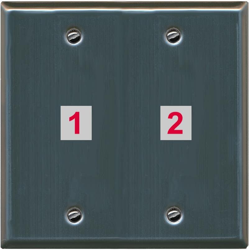 RiteAV Custom Wall Plate 2 Port - Flat 2 Gang [Stainless Steel]