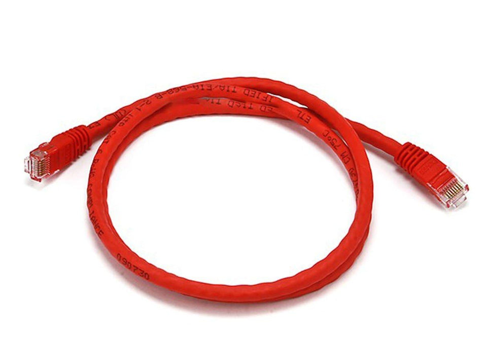 PIMFG 1ft Cat6 Ethernet Network Crossover Cable, Molded - Red
