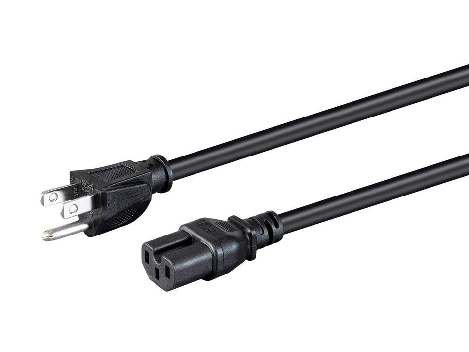 Monoprice Heavy Duty Power Cord - NEMA 5-15P to IEC 60320 C15, 14AWG, 15A/1875W, 125V, SJT, 6ft, Black