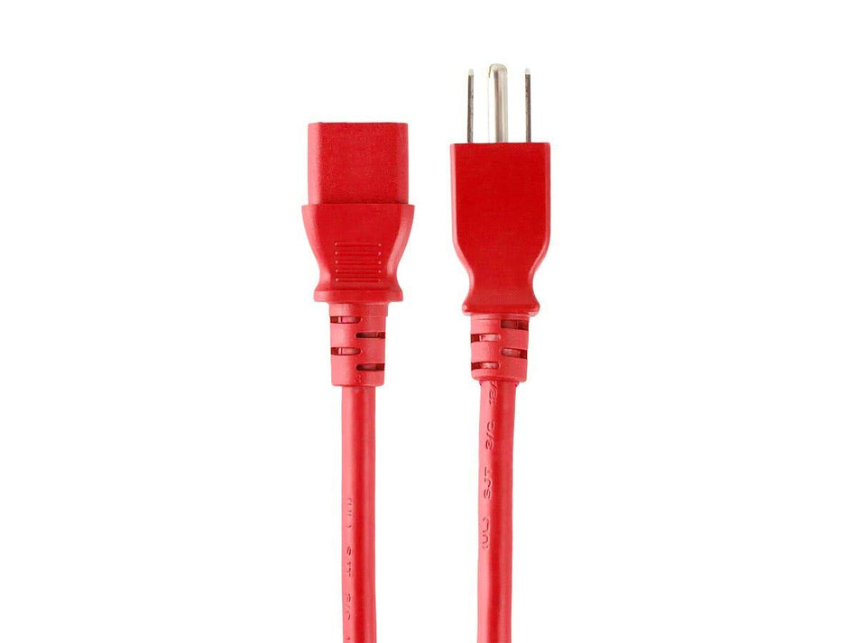 Monoprice 133555 18AWG Power Cable/Cord - 1ft - Red 3 Conductor PC Power Connector Socket 10A (NEMA 5-15P to IEC 60320 C13)