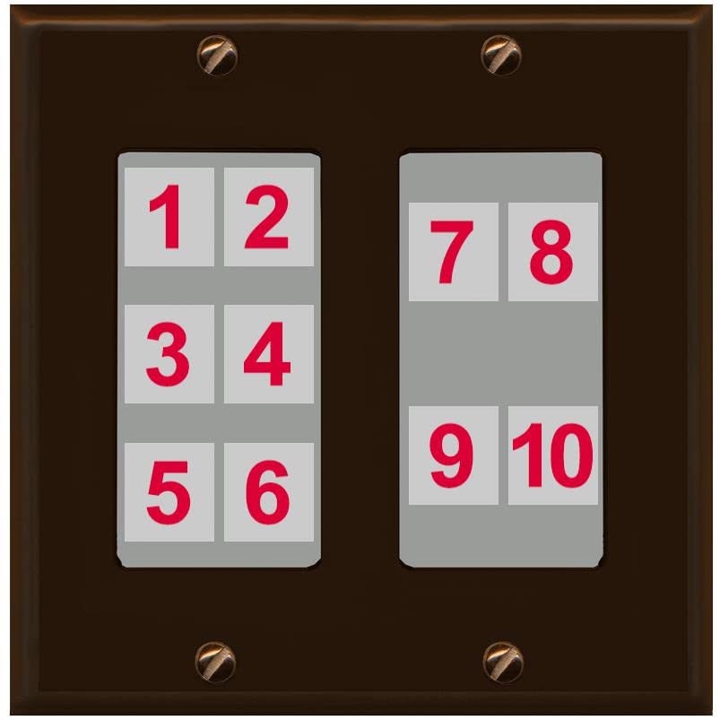 RiteAV - Custom Wall Plate 10 Port - 2 Gang [Brown/Gray]