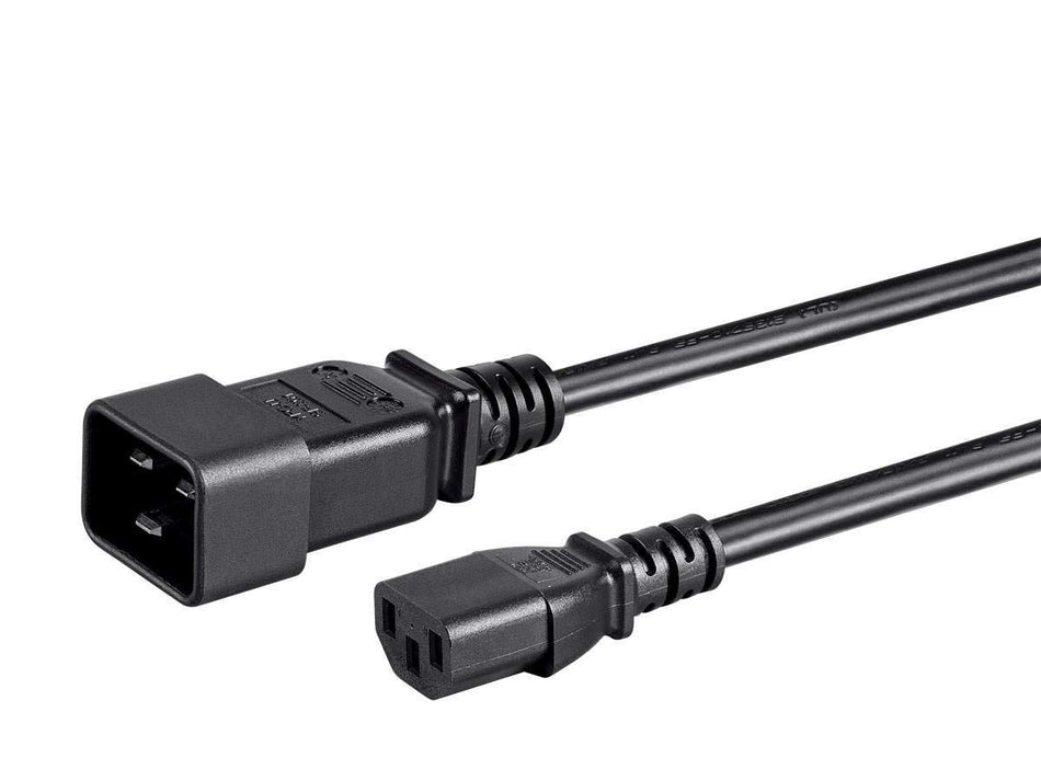 Monoprice 3-Prong Power Cord - 15 Feet - Black | IEC 60320 C20 to IEC 60320 C13, 14AWG, 15A, for Powering Computers, Monitors