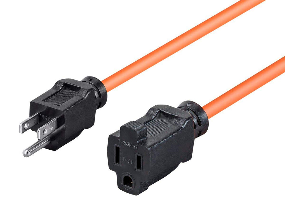 Monoprice Outdoor Extension Cord - 100 Feet - Orange | NEMA 5-15P to NEMA 5-15R, 16AWG, 13A/1625W, SJTW