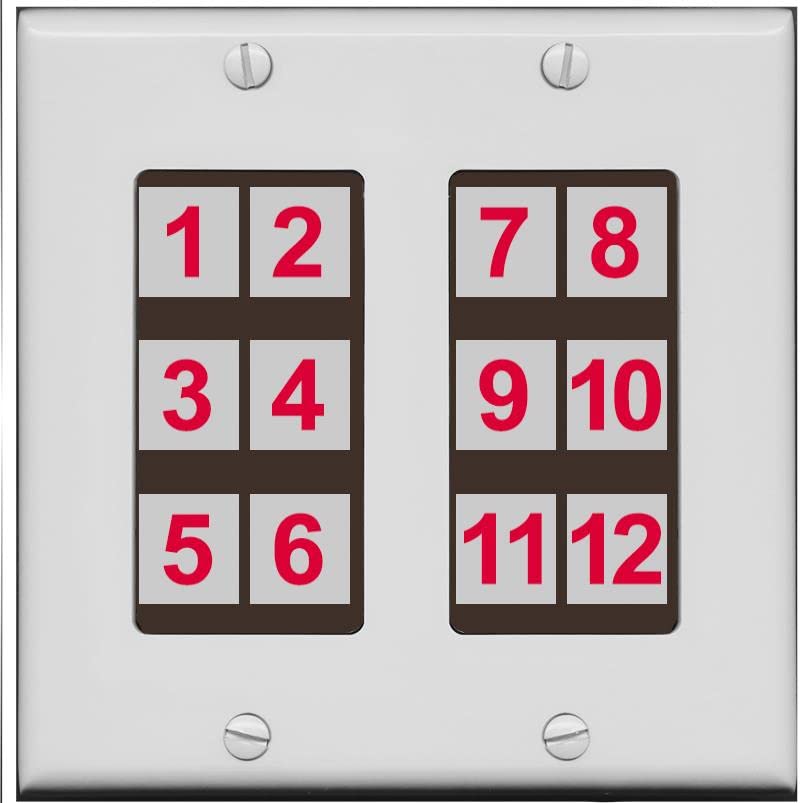 RiteAV - Custom Wall Plate 12 Port - 2 Gang [Gray/Brown]