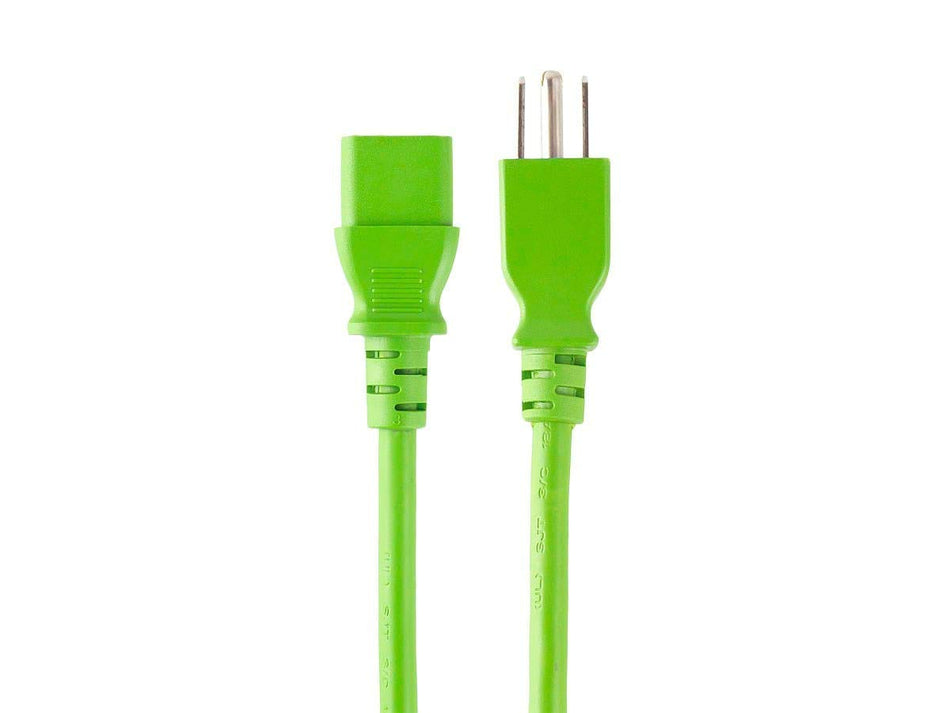 Monoprice 133606 18AWG Power Cable/Cord - 10ft - Green 3 Conductor PC Power Connector Socket 10A (NEMA 5-15P to IEC 60320 C13)