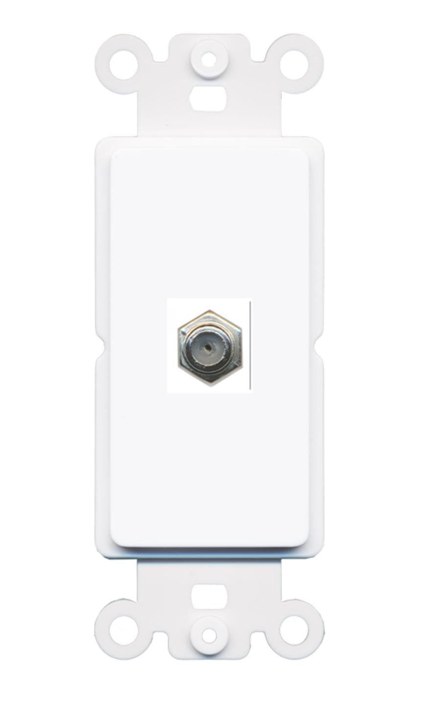 RiteAV - Coax Port Wall Plate Decorative (Rocker) White