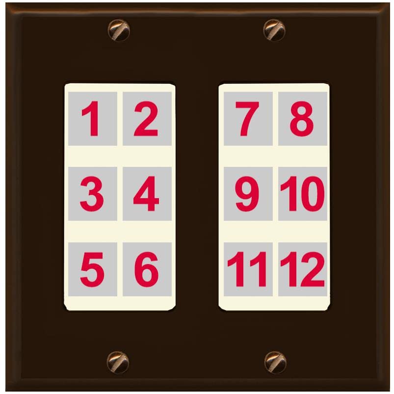 RiteAV - Custom Wall Plate 12 Port - 2 Gang [Brown/Light-Almond]