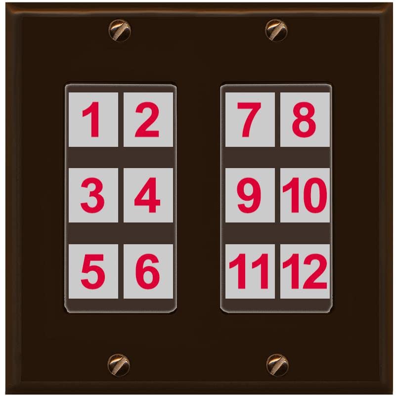 RiteAV - Custom Wall Plate 12 Port - 2 Gang [Brown/Brown]