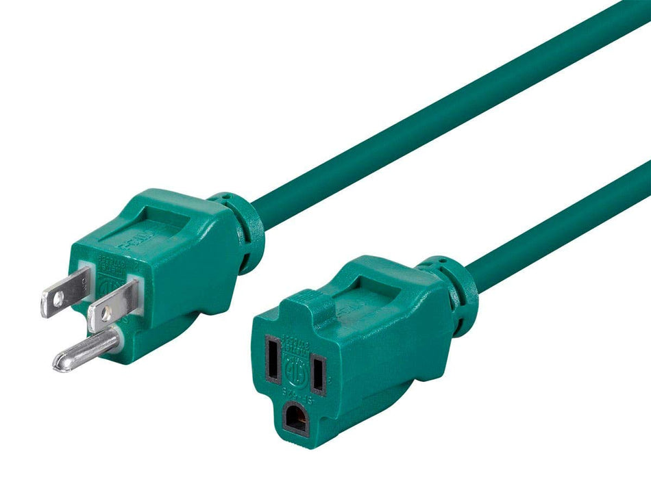 Monoprice Outdoor Extension Cord - 40 Feet - Green | NEMA 5-15P to NEMA 5-15R, 16AWG, 13A/1625W, SJTW