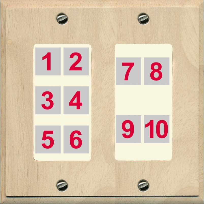 RiteAV - Custom Wall Plate 10 Port - 2 Gang [Wood/Light-Almond]