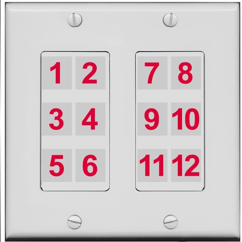 RiteAV - Custom Wall Plate 12 Port - 2 Gang [Gray/Gray]