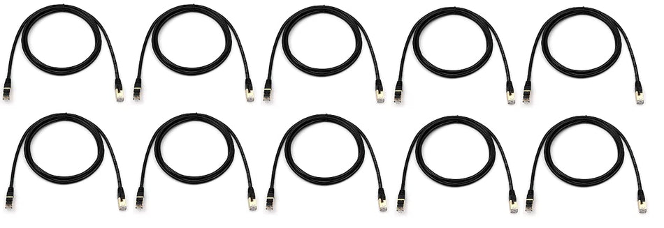 35ft Cat7 Outdoor Waterproof Ethernet Direct Burial Cable (600MHz) Shielded (Pure Copper) PE Rugged Jacket (10 Pack)