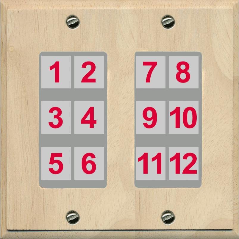 RiteAV - Custom Wall Plate 12 Port - 2 Gang [Wood/Gray]