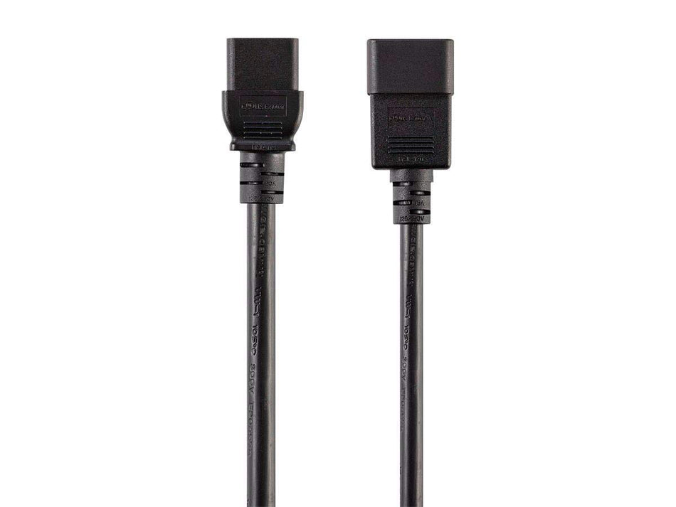 Monoprice Heavy Duty Extension Cord - 6 Feet - Black | IEC 60320 C19 to IEC 60320 C20, 12AWG, 20A, SJTW, 250V