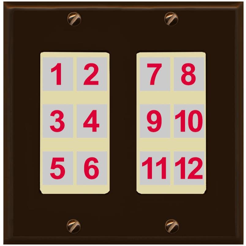 RiteAV - Custom Wall Plate 12 Port - 2 Gang [Brown/Ivory]