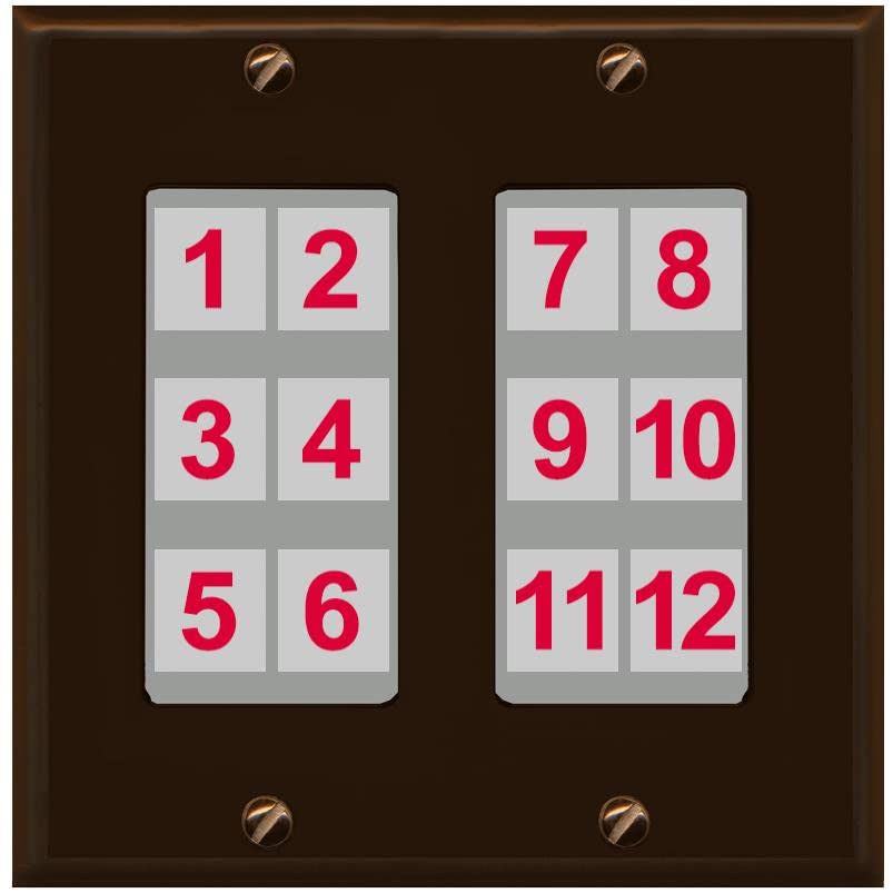 RiteAV - Custom Wall Plate 12 Port - 2 Gang [Brown/Gray]