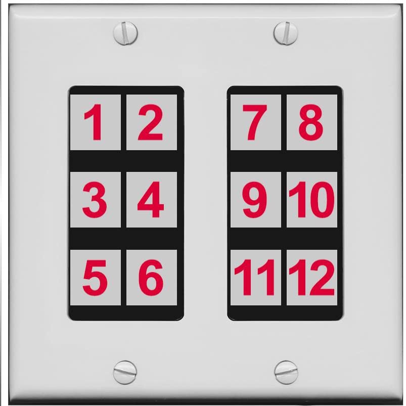 RiteAV - Custom Wall Plate 12 Port - 2 Gang [Gray/Black]