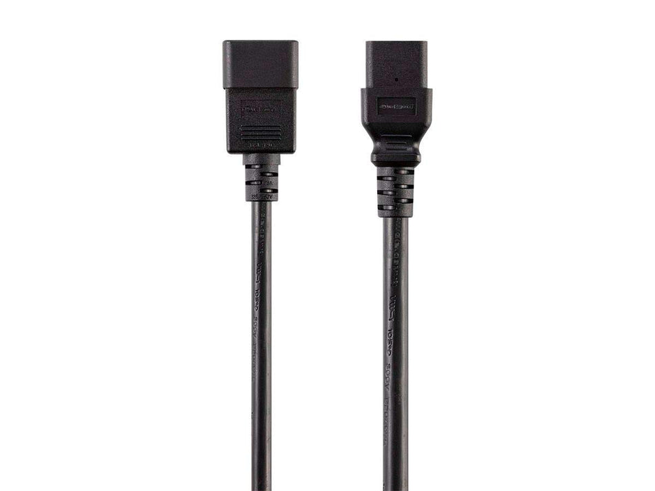 Monoprice Heavy Duty Extension Cord - 4 Feet - Black | IEC 60320 C20 to IEC 60320 C21, for Powering Servers, Routers, & Other High-Output Network Devices
