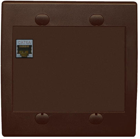RiteAV 1 Port Cat6A Wall Plate - Flat 2 Gang [Brown/Brown]