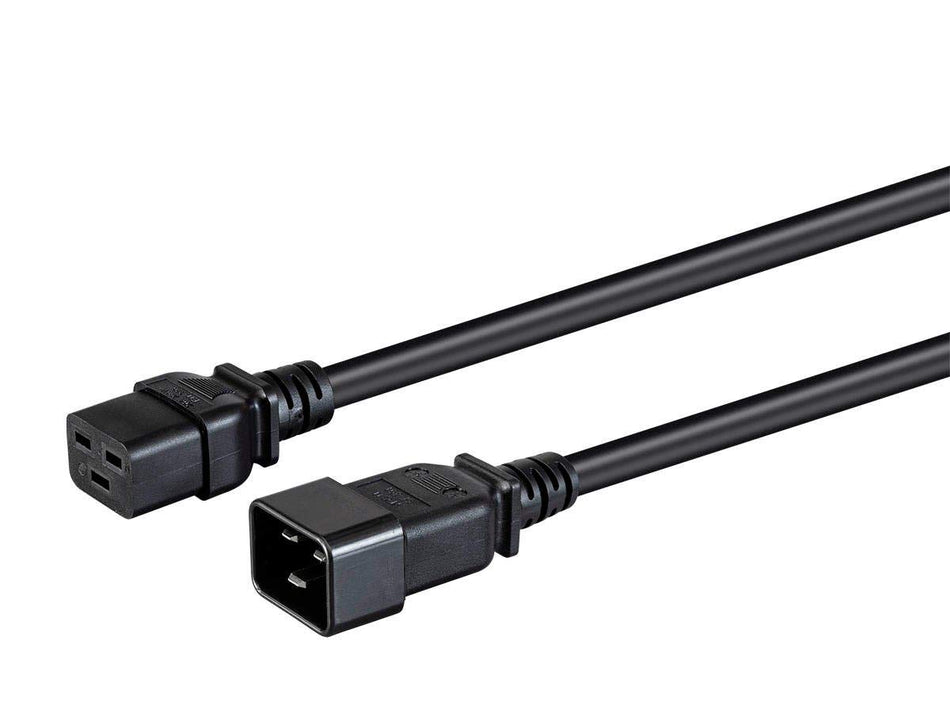 Monoprice Heavy Duty Extension Cord - IEC 60320 C20 to IEC 60320 C19, 20 Amp, 5000 Watt, 250 Volt, 12AWG, 6 Feet, Black