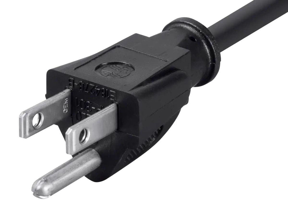 Monoprice 3-Prong Extension Cord - 3 Feet - Black (6 Pack) NEMA 5-15P to NEMA 5-15R 16AWG 13A