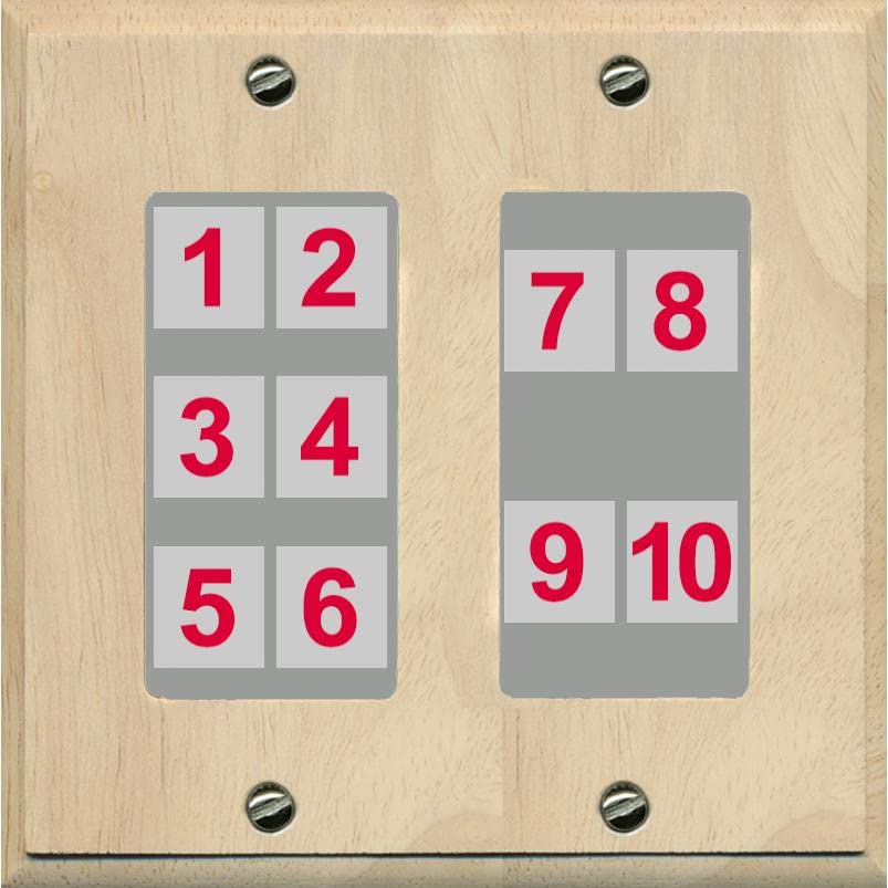 RiteAV - Custom Wall Plate 10 Port - 2 Gang [Wood/Gray]