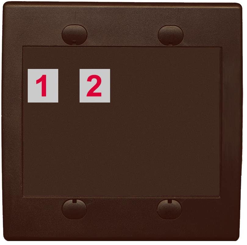 RiteAV Custom Wall Plate 2 Port - Flat 2 Gang [Brown/Brown]