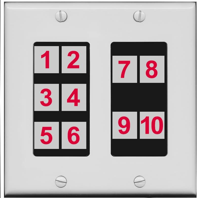 RiteAV - Custom Wall Plate 10 Port - 2 Gang [Gray/Black]
