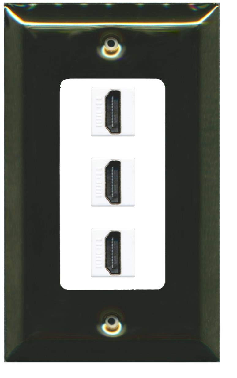 RiteAV - 3 Port HDMI 2.0 Decorative Wall Plate - Brass/White