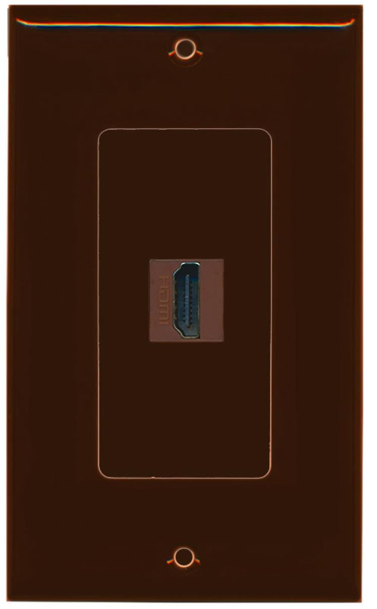 RiteAV 1 HDMI Port Female-Female Wall Plate Decorative - Brown