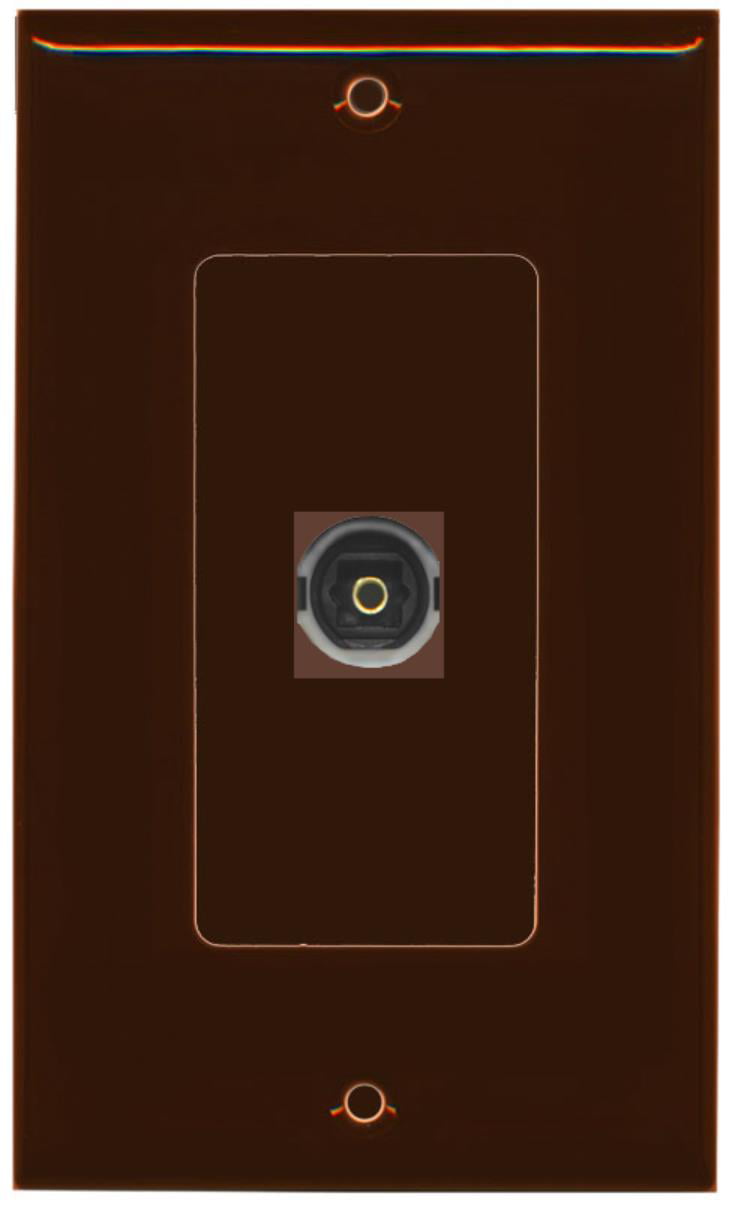 RiteAV - 1 Toslink Digital Audio Port Wall Plate Decorative - Brown - Bracket Included