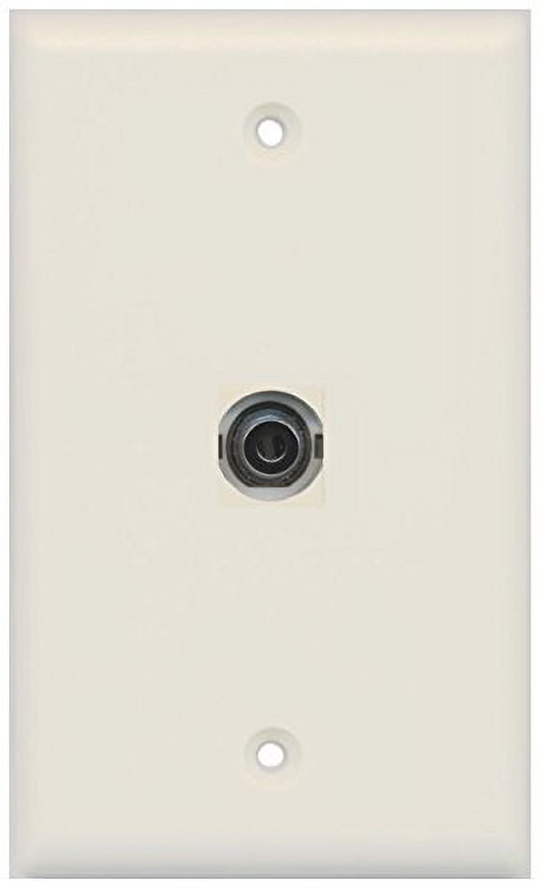 RiteAV 1 3.5mm Audio Wall Plate with Keystone Coupler Type Jack - Light Almond