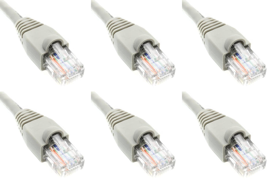 Ultra Spec Cables Pack of 6 - Gray 1FT Cat6 Ethernet Network Cable LAN Internet Patch Cord RJ45 Gigabit