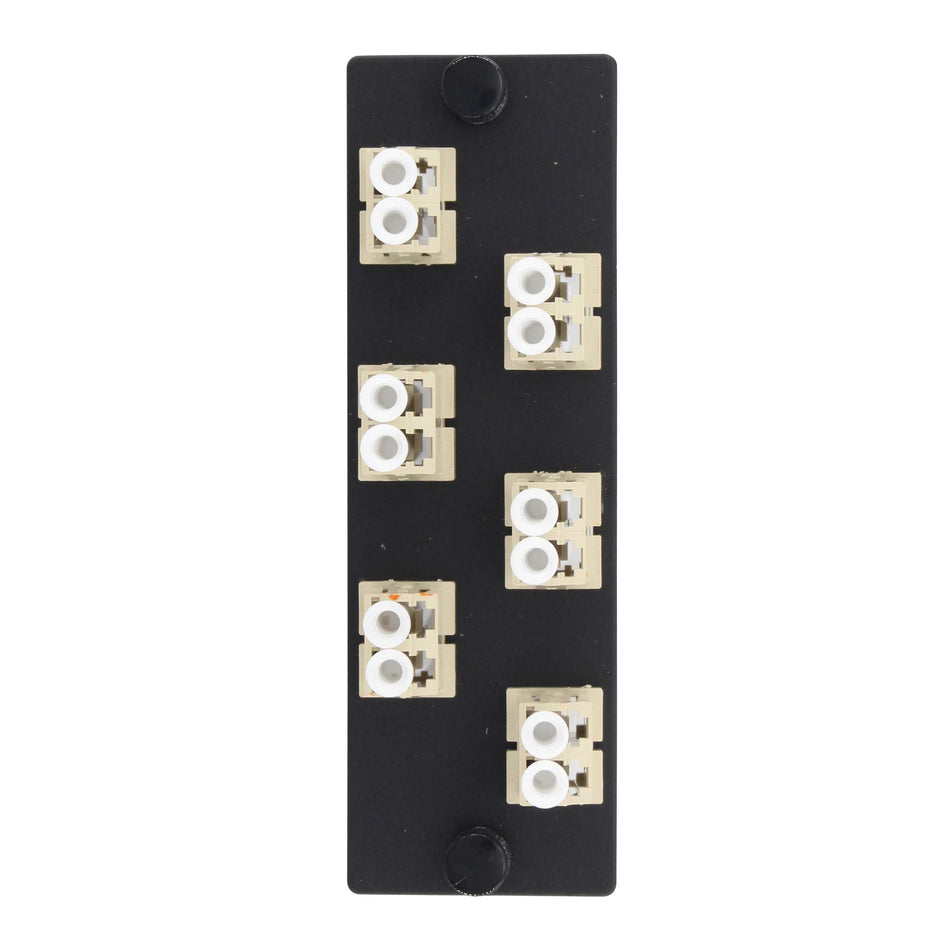 Panduit FAP6WEIDLC Multi-Mode 6-Port Fiber Adapter Panel with Phosphor Bronze Split Sleeve, Electric Ivory