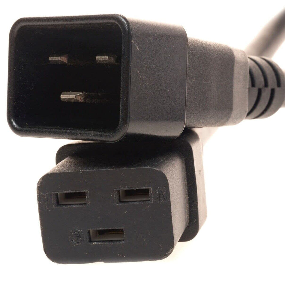 RiteAV - (C19 to C20) Heavy Duty High Temperature (105Â°C) 12AWG 20AMP Extension Cord - for Crypto Mining, PDU (Black 6 ft.)