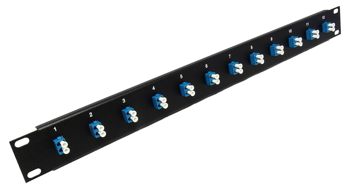 12 Port LC Fiber Optic Cable Patch Panel Singlemode (Loaded 1u) 19 ...