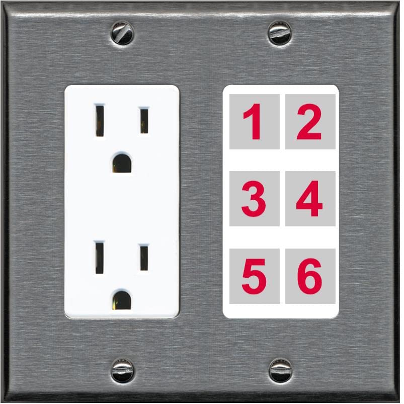 Tool-less Connection Data Plate Wall Plate 1-gang 1-port 6p6c White ...