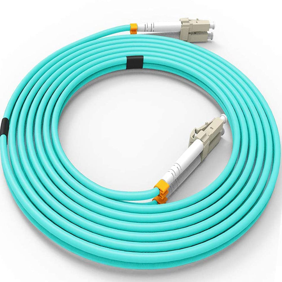 RiteAV - 10Gb OM3 Multimode Duplex Fiber Optic Cable (50/125) - LC to LC - Aqua (1 Meter (3 feet))