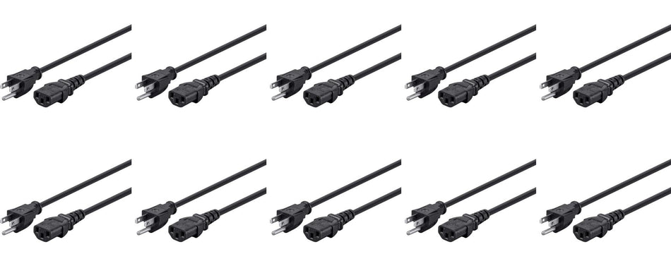 RiteAV 15FT 14AWG Power Cord Cable 3 Conductor PC Power Connector (10 Pack)