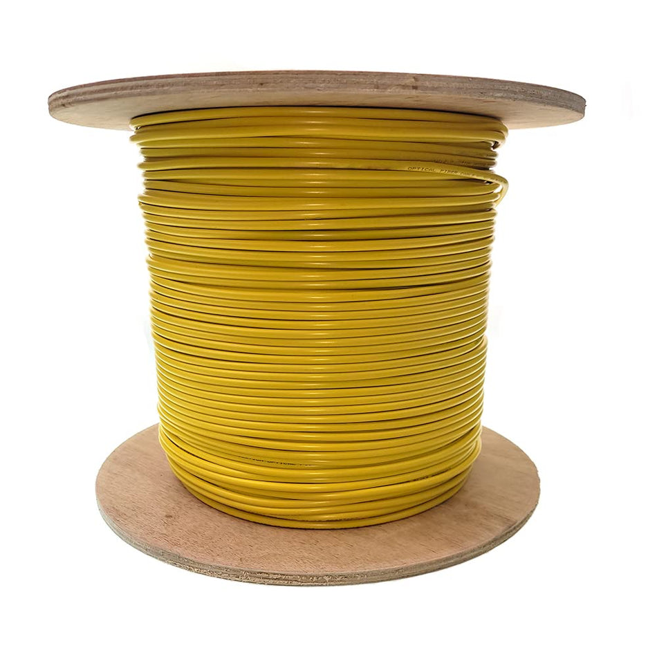 CableWholesale Bulk Zipcord Fiber Optic Cable, Singlemode, 9/125 Micron, Two Fiber - Duplex Fiber Optic Cable, Yellow, Riser Rated, Spool, 1000 feet
