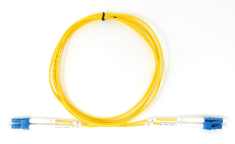 Ultra Spec 3 Meter Singlemode Duplex 1.6mm High Density Fiber Optic Cable (9/125) - LC to LC - Yellow