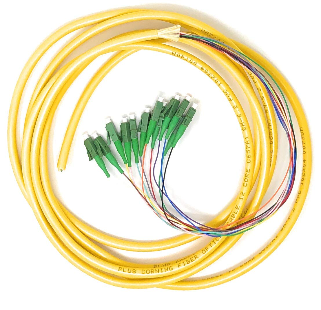 12 Strand Singlemode LC-APC Fiber Pigtail, 1 Meter – RiteAV