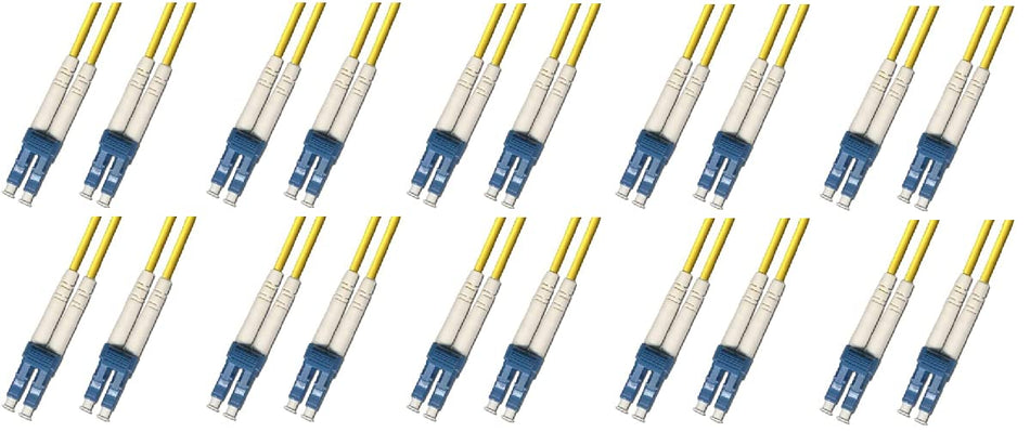 35 Meter Singlemode Duplex Fiber Optic Cable (9/125) - LC to LC - Yellow (10 Pack)