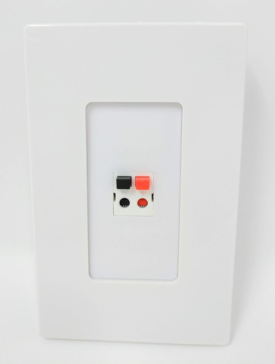 RiteAV - 1 Port Speaker Wall Plate - Screwless White