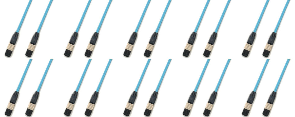 RiteAV - 10 PACK 20M MPO Female to MPO Female OM4 Multi-Mode 12 Strand Fiber Optic Trunk Cable (Type A) 10 Gb/s, 40 Gb/s, and 100 Gb/s (20 Meter 65 Feet)