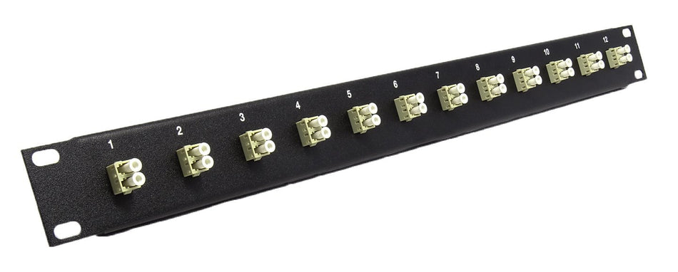 Ultra Spec Cables 12 Port LC Fiber Patch Panel Multimode (Loaded 1u) 19"